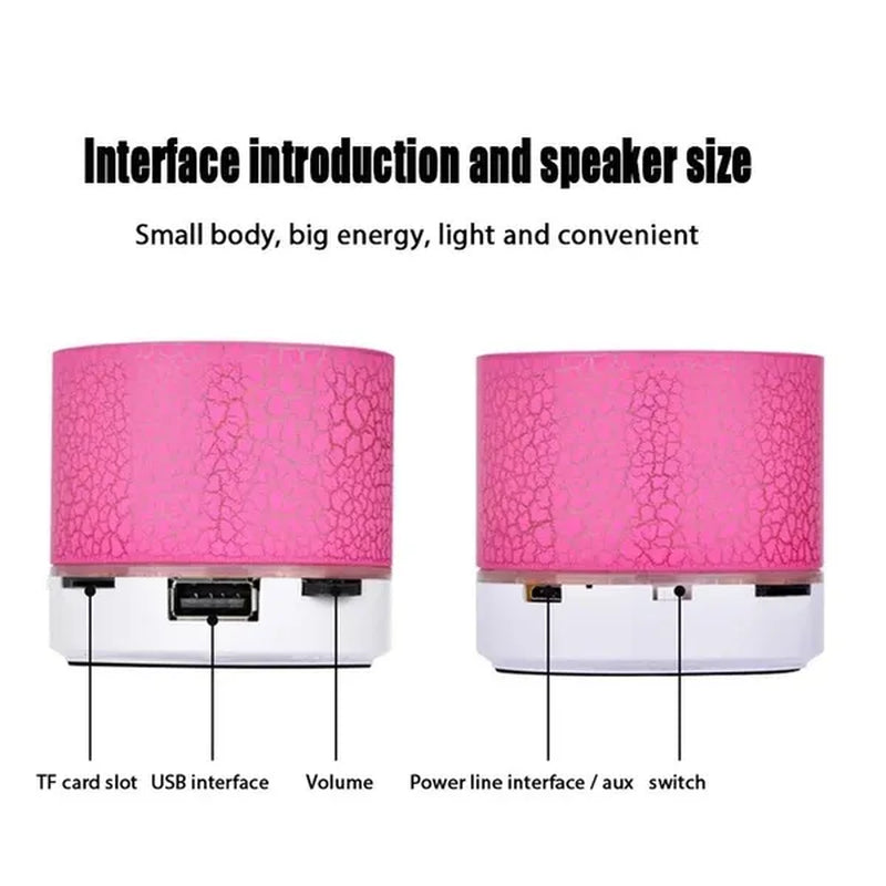 Mini Portable Bluetooth Wireless Speakers Car Audio Dazzling Crack LED Lights