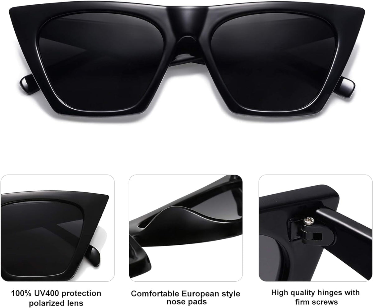 Oversized Square Cateye Polarized Sunglasses for Women Men Big Trendy Sunnies SJ2115