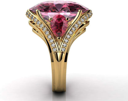 Vintage 925 Sterling Silver Ruby Ring Cocktail Rings Oval Cut Red Gem Cubic Zirconia Anniversary Promise Ring CZ 3-Stone Eternity Engagement Wedding Band Ring for Women