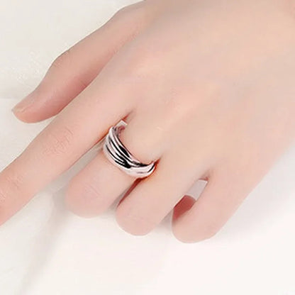 Fashion Delicate Sterling Silver Color Polished Ring Holiday Party Anniversary Jewelry Gift