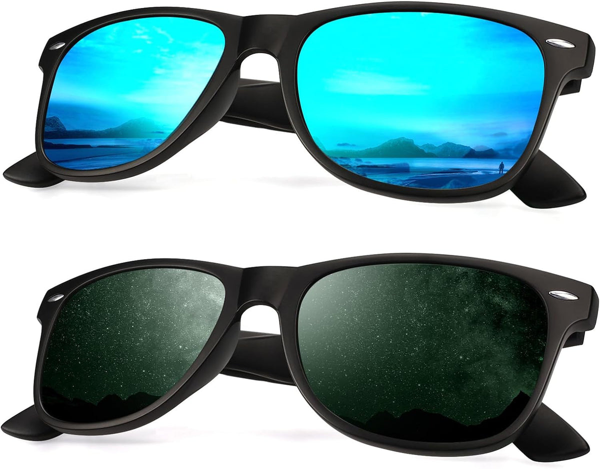 Sunglasses Men and Womens, Polarized Sunglasses for men with UV Blocking Semi-Rimless Frame for Driving & Hiking