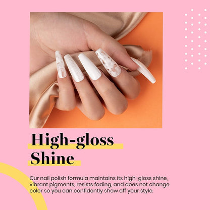 Beetles Gel Nail Polish, 1 Pcs 15ml White Color Soak Off Gel Polish Nail Art Manicure Salon DIY Gel Nail Design Decoration at Home Nail Lamp Needed Nails Minicure Kit Gift