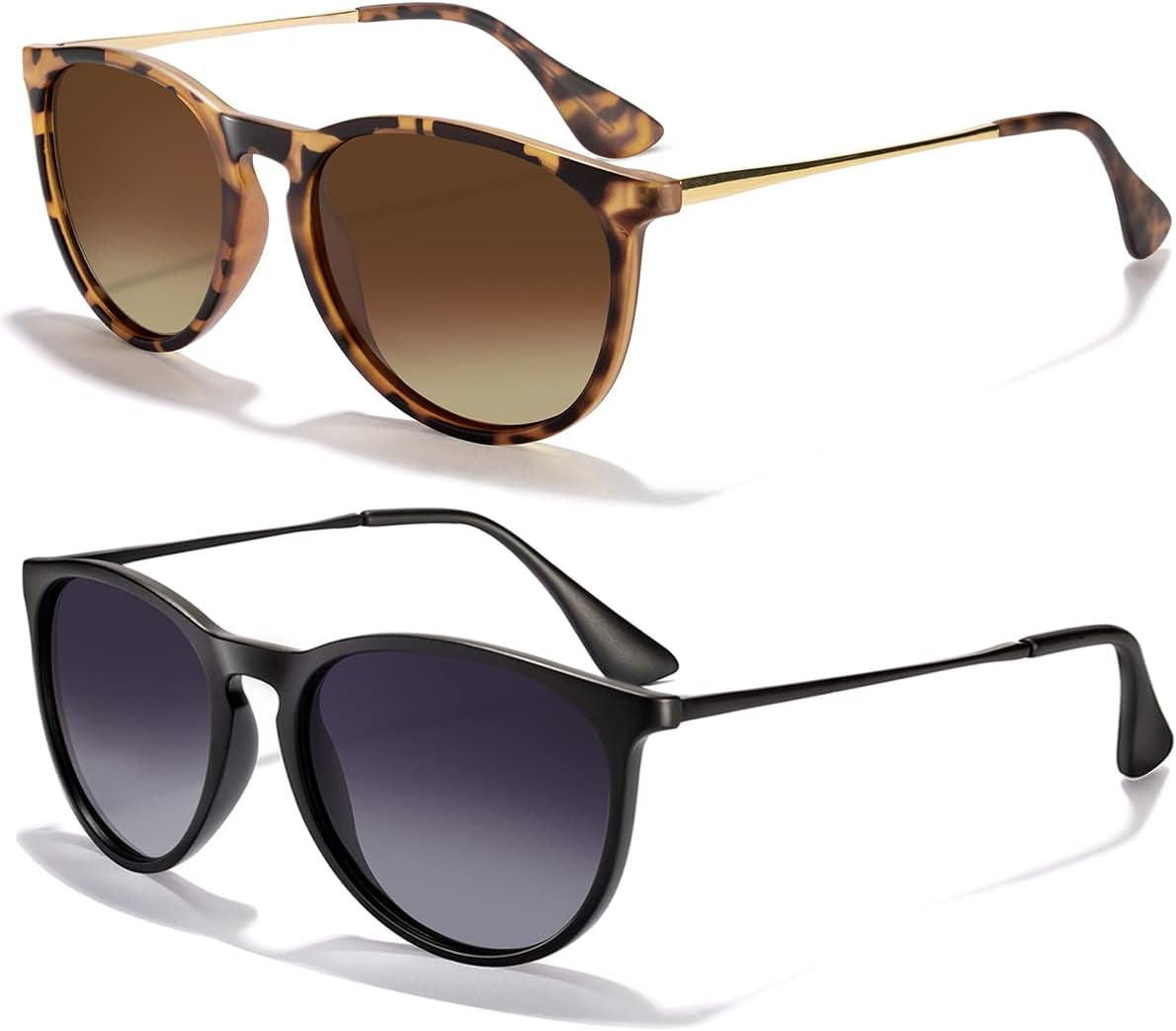 Sunglasses Womens Men Polarized UV Protection Trendy Vintage Retro Round Mirrored Lens Sunglasses For Women