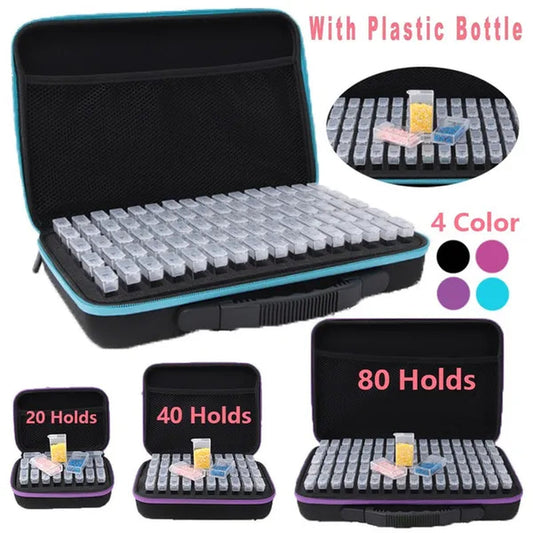 20/40/80 Holds Rhinestone Painting Storage Bag Diamond Embroidery Box Diamond Painting Accessory Case Clear plastic Beads Weather Storage Boxes Cross Stitch Tools