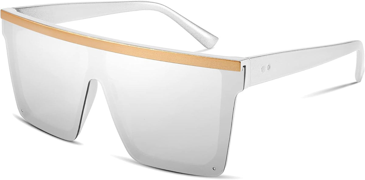 Oversized Sunglasses Mens Womens Flat Top Square Trendy Visor Shades UV400 B2470