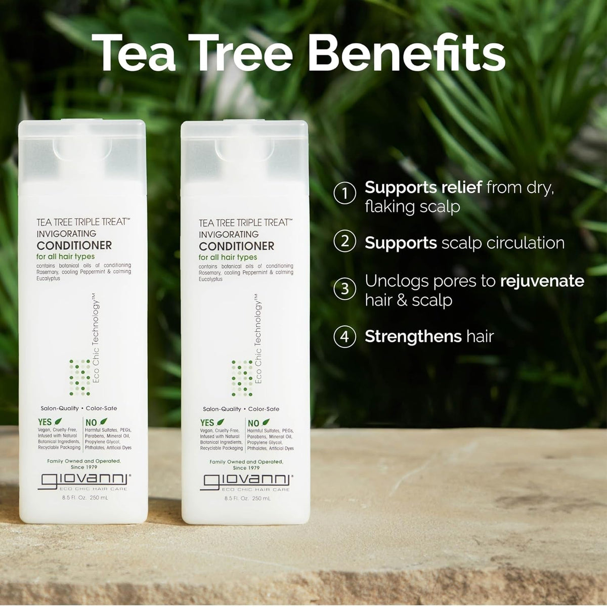 Tea Tree Triple Treat Invigorating Conditioner - Cooling Peppermint, Eucalyptus, Rosemary, Helps Dry Flaking Scalp, Paraben Free, Helps to Moisturize, Smooth & Detangle - 24 Oz (1 Pack)