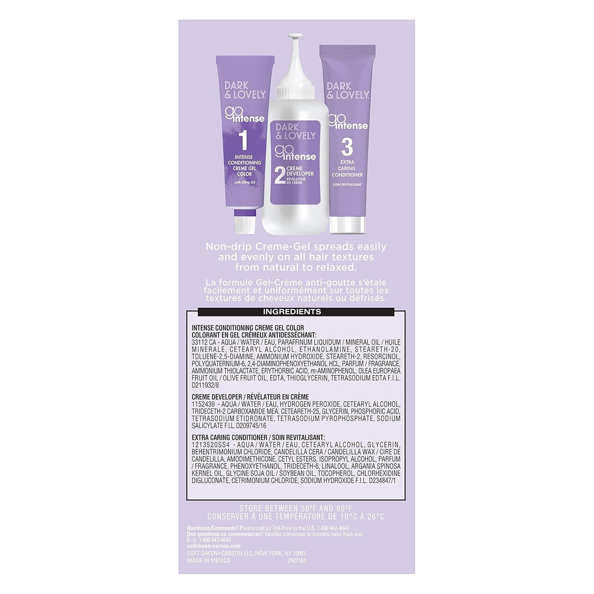 Dark and Lovely Ultra Vibrant Permanent Hair Color Go Intense Hair Dye for Dark Hair with Olive Oil for Shine and Softness, Super Black