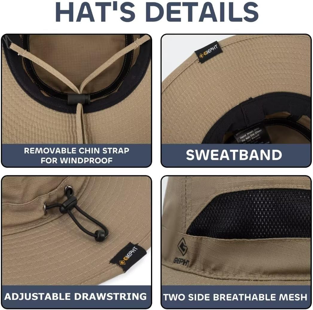 Fishing Hat for Mens Sun Hat Wide Brim Bucket Hat SPF UV Protection XL XXL Large Size Big Head Hiking Beach Safari