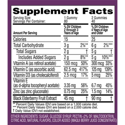 Zarbee'S Naturals Children'S Elderberry Immune Support Gummies, 80 Ct.