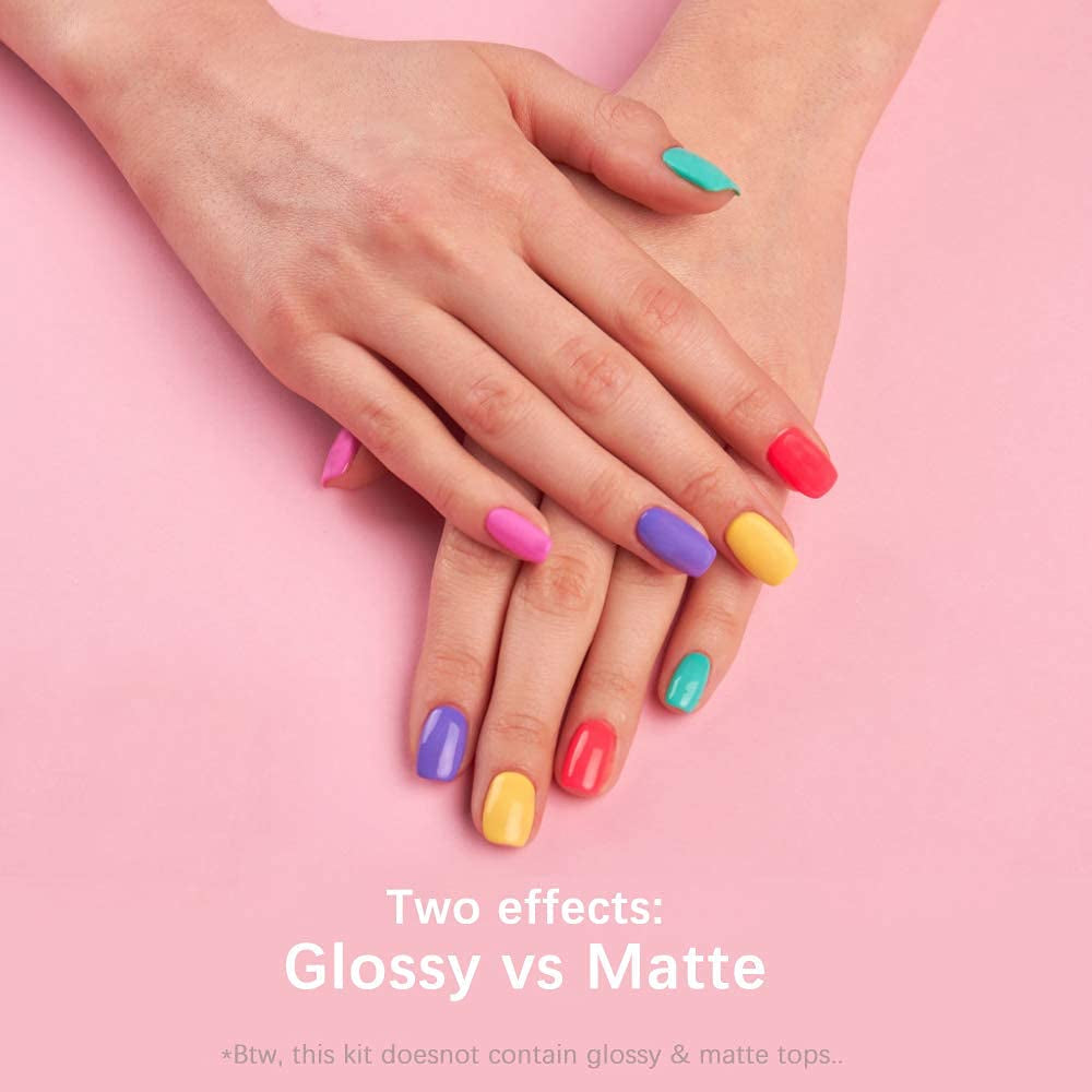 Gel Nail Polish-Gel Nail Polish Kit,UV Soak-off Nail Gel Home DIY Manicure,6Pcs/Set Summer Series Mint-Green Light-Purple Baby-Blue Light-Pink,Gel Nail Kit for Starter