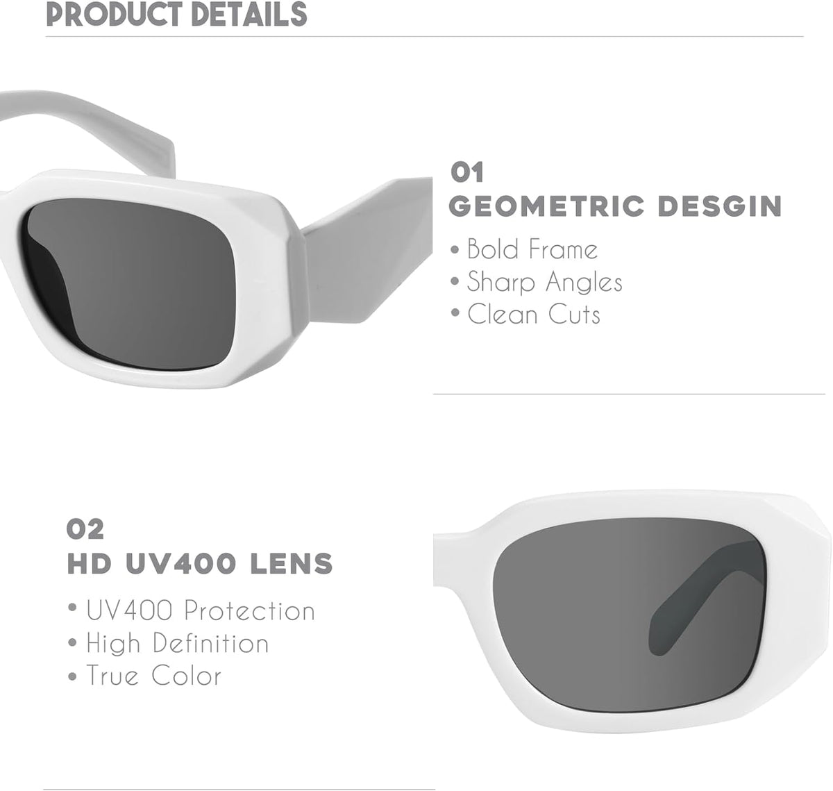 Trendy Rectangle Sunglasses for Women Men-Goulding