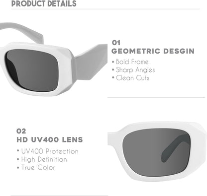 Trendy Rectangle Sunglasses for Women Men-Goulding