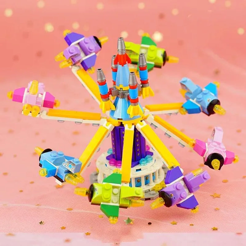 Loz Amusement Park Food Truck Merry-Go-Round Ferris Wheel Mini House Diamond Mini Building Block Cute Toys for Kids and Girls