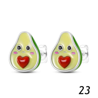 New 925 Sterling Silver Sparkling Two-Tone Zircon Stud Earrings European Fashion Women's Jewelry Earrings
