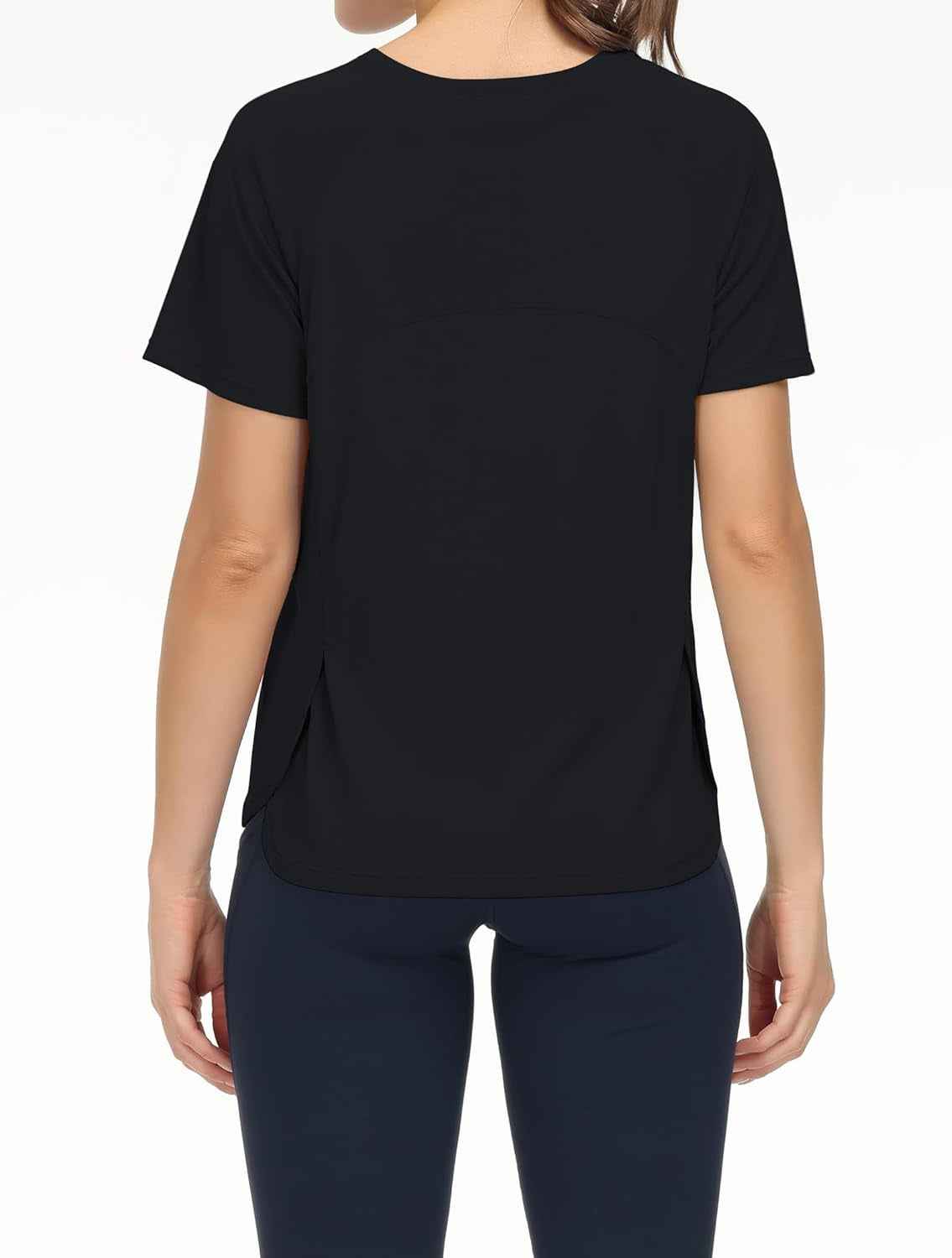 Women'S Short Sleeve Workout Shirts Breathable Yoga T-Shirts with Side Slits Athletic Tee Tops
