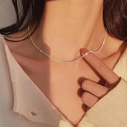 Women's Necklace Men's 16"-30" 3mm Shiny Ice Chain Necklace Chain Wedding Engagement Couple Jewelry