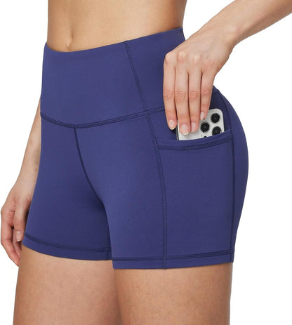 Women'S 8"/ 5"/ 3" Biker Shorts High Waist Yoga Workout Gym Running Volleyball Spandex Shorts with Pockets