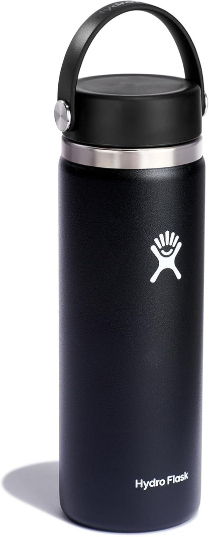 Wide Mouth Vacuum Insulated Stainless Steel Water Bottle with Leakproof Closeable Lid for Cold Water Drinks, Sports, Travel, Car and School