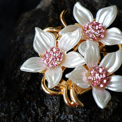 Brooch Pin for Women Stylish Flowers Brooch with Created Crystal 17.6G | Brooches and Pins for Women | Flower Brooch | Flower Pins | Brooch for Women | Brooch Pins | Elegant Pins
