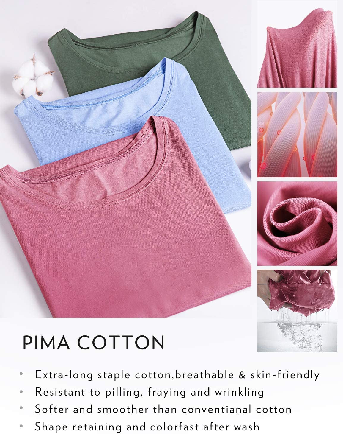 Women'S Pima Cotton Short Sleeve Workout Shirts Casual Yoga T-Shirt Soft Athletic Top