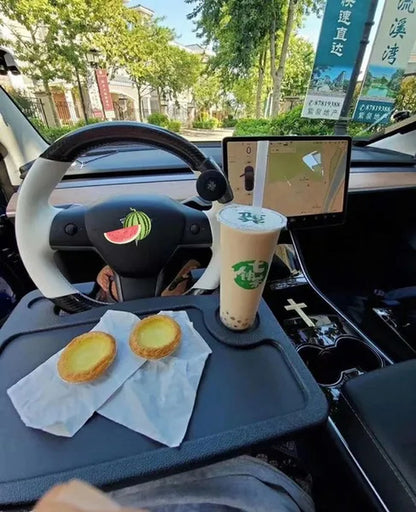 2021 Upgrade Version  Car Tray Computer Desk Automobile Supplies Steering Wheel Large Calorie Table Beverage Rack Writing Desk Drink Food Cup Tray Holder Stand Desk