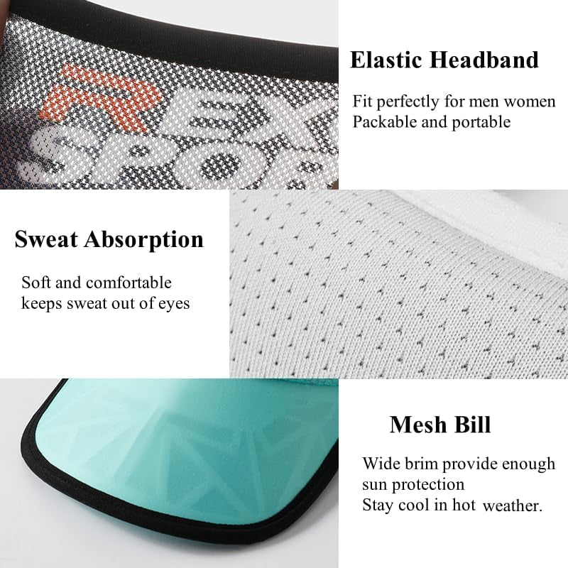 Sport Sun Visor Hats for Men Women Headsweats Sunvisor Cap for Men Women Sun Visors for Running, Golf, Tennis, Softball