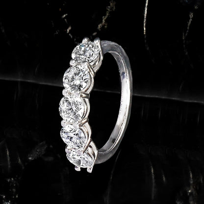 2.00 Ct. T.W. Lab-Grown Diamond 5-Stone Ring in 14Kt White Gold. Size 7