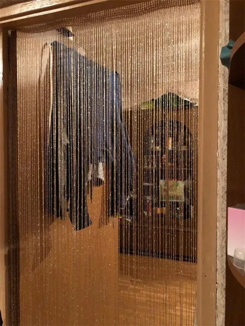 Fashion 200cm*100cm String Sparkle Curtains Fly Screen Fringe Tassel Curtain Room Divider Door Window Decor