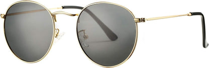 Small round Metal Polarized Sunglasses for Women Retro Designer Style
