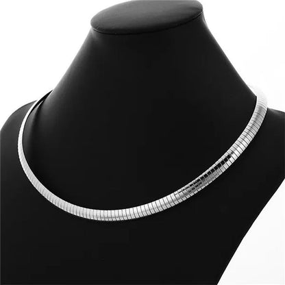 Trendy Women Jewelry Set Silver Gold Stainless Steel Choker Necklace Bracelet Set Suits