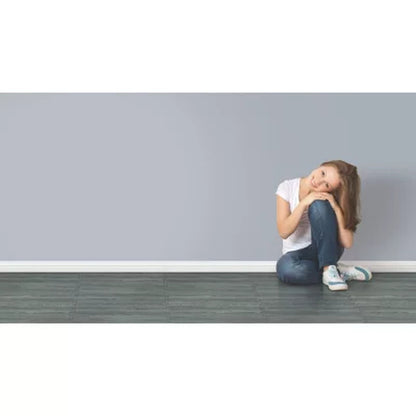 Norsk 25" X 25" Reversible Foam Flooring, Gray Wood & Black, 8 Tiles