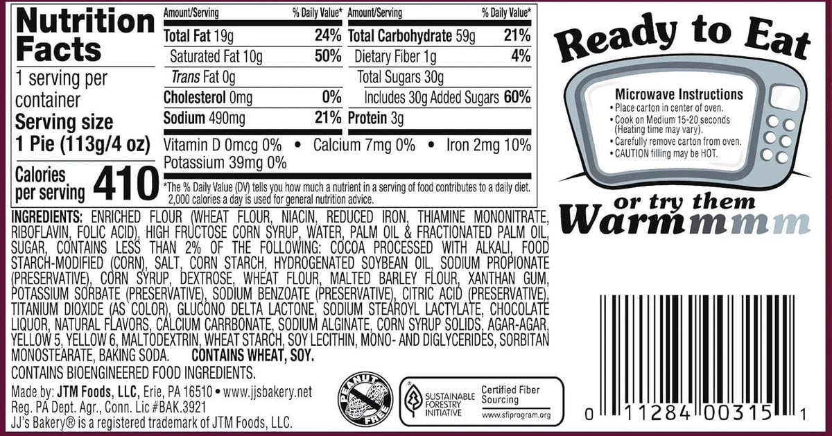Cream Pie Variety Pack Individually Wrapped on the Go Pastry Handheld Snack Pies (Pack of 6)