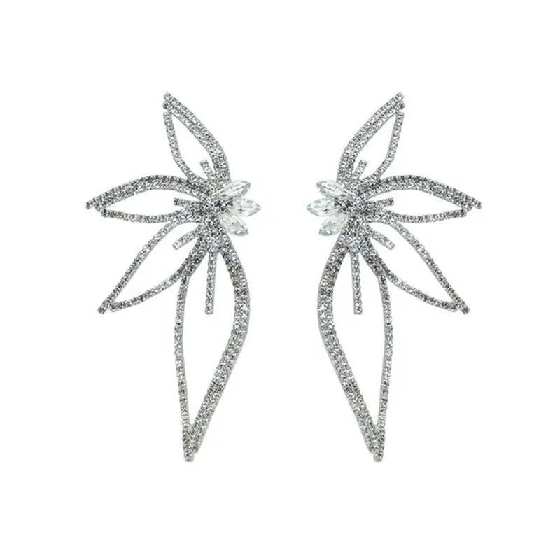 New Exaggerated Rhombus Glitter Crystal Diamond Earrings Creative Fashion Ladies Pendant Earrings Jewelry