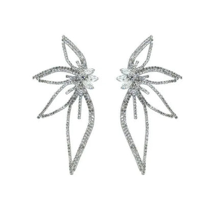 New Exaggerated Rhombus Glitter Crystal Diamond Earrings Creative Fashion Ladies Pendant Earrings Jewelry