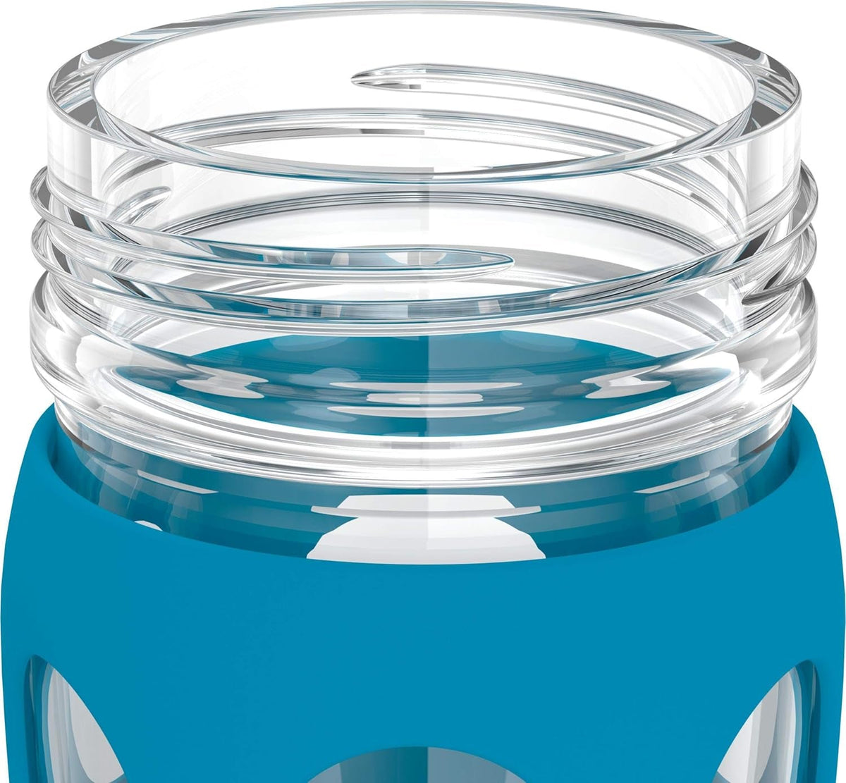 16-Ounce Bpa-Free Glass Water Bottle with Classic Cap and Protective Silicone Sleeve, Teal Lake