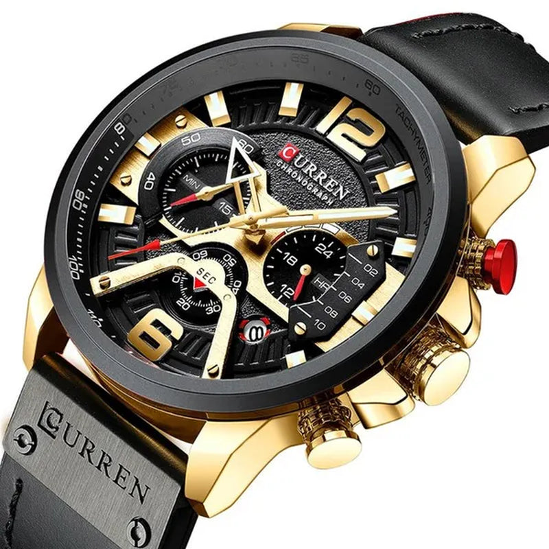 TOP SALE CURREN 8329 Mens Watches with Multi-function Quartz Chronograph Calendar Watch