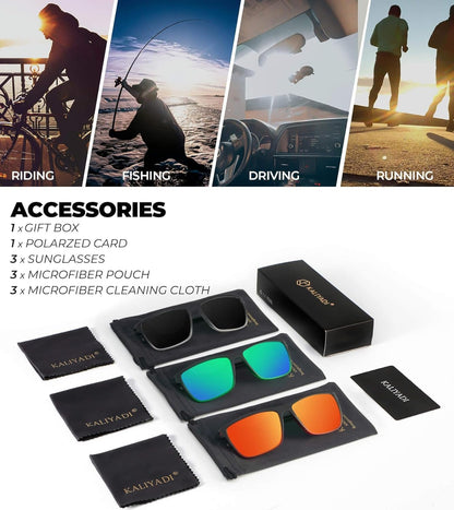 Polarized Sunglasses for Men, Lightweight Sun Glasses with UV Protection for Driving Fishing Golf