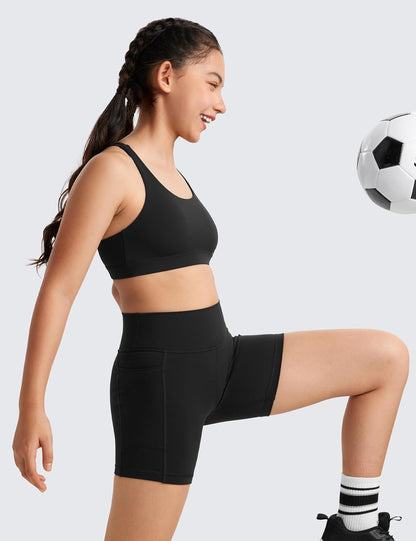 Girls Butterluxe Training Bra - Strappy Scoop Neck for Teens Kids Yoga Sports Comfort Dance Crop Top