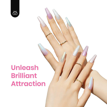 Beetles Pearl Gel Nail Polish 6 Colors Shimmer Glitter White Pink Blue Nail Polish Mermaid Gel Soak Off Uv Led Spring Summer Easter Gel Polish Swirl Thread Effect DIY Manicure Art