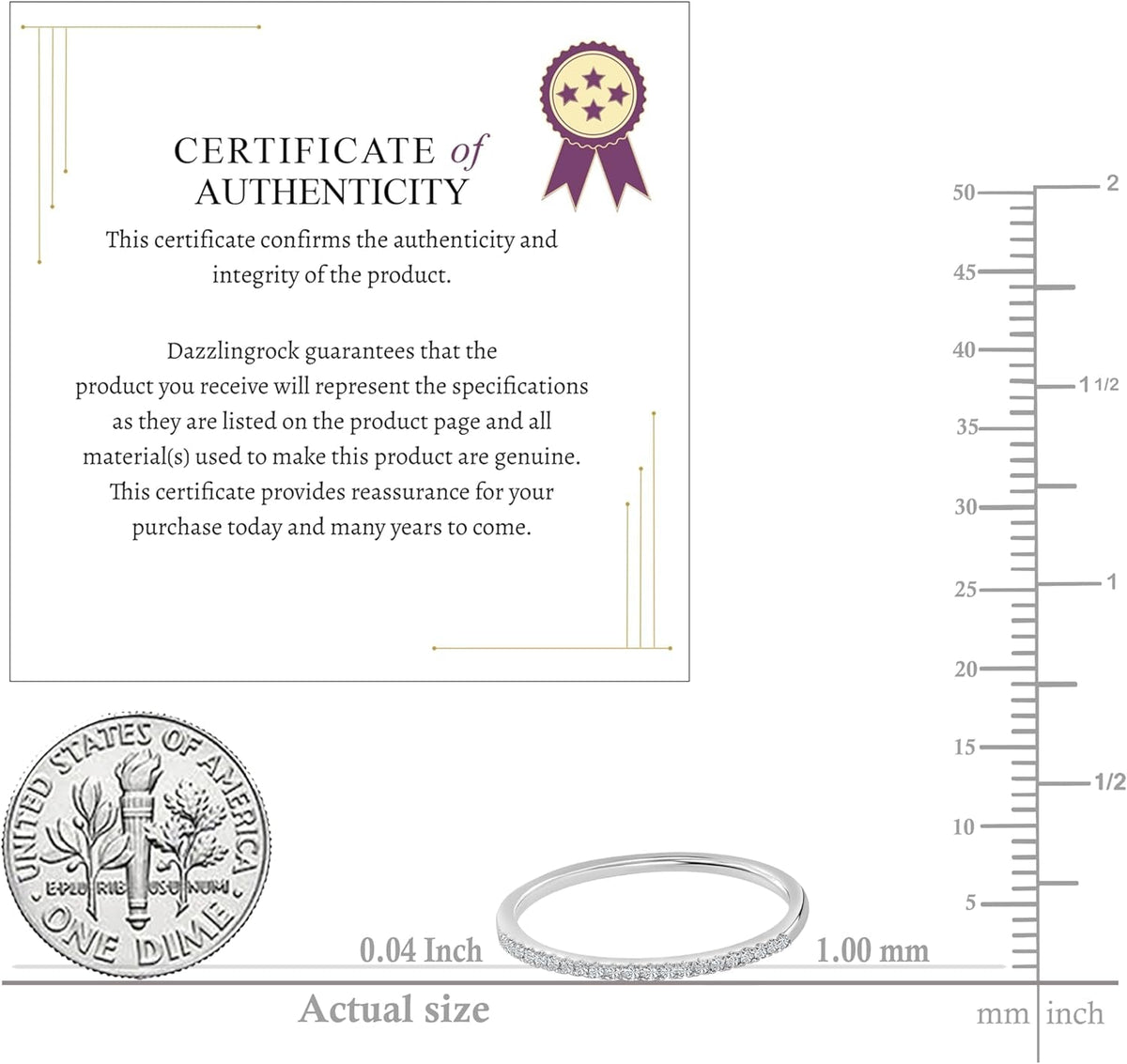 0.08 Cttw round White Diamond Minimalist Stackable Wedding Band for Women in 10K Solid Gold