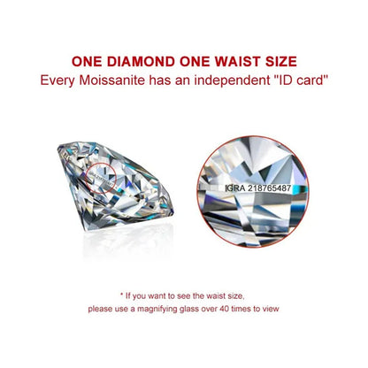 Round Brilliant Cut 1.0ct Carat 6.5mm E F Color Moissanites Loose Stone  ring jewelry bracelet material high quality