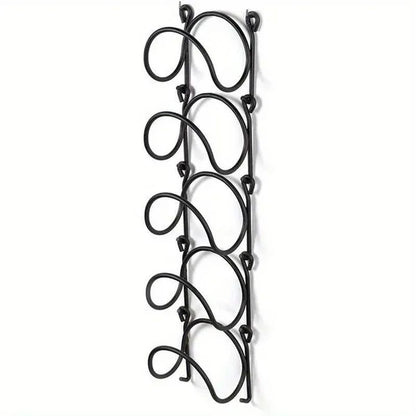 5 Layers Wrought Iron Bathroom Towel Rack Wall-Mounted Wine Bottle Display Rack Simple Multifunctional Storage Shelf