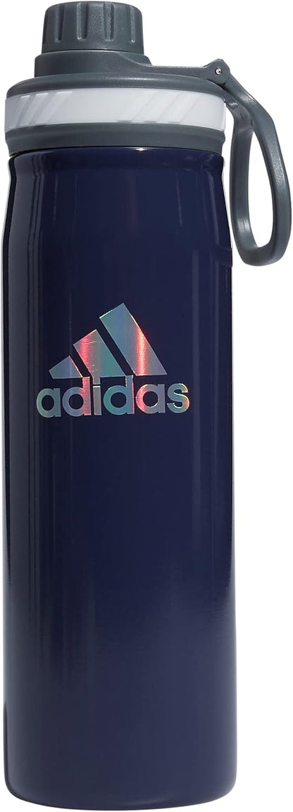 600 ML (20 Oz) Metal Water Bottle, Hot/Cold Double-Walled Insulated 18/8 Stainless Steel, Shadow Navy/Onix Grey/Silver Reflective, One Size