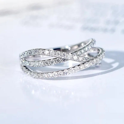 Exquisite Zircon Band Fashion 925 Silver Rings for Women Bride Proposal Engagement Party Accessories Female Wedding Promise Ring Anniversary Gift