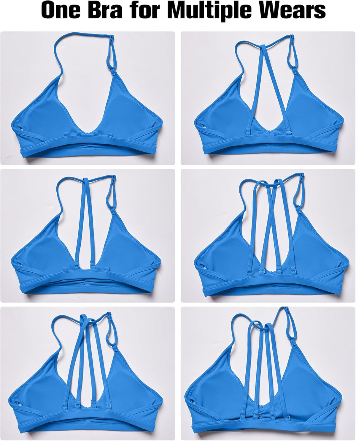 Workout Sports Bras for Women Padded Strappy Open Back Gym Bra Light Impact Criss Cross Yoga Crop Top