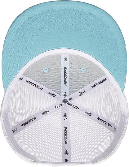 Flat Brim Trucker Cap Adjustable Snapback Hat Mesh Back for Men Women
