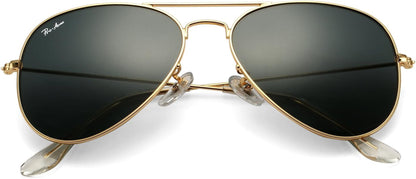 Classic Aviator Sunglasses for Men Women 100% Real Glass Lens