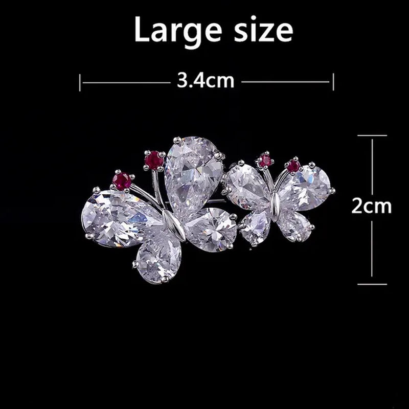 7 colors New Rhinestone Brooches for Women Butterfly Brooch Wedding Fashion Jewelry Gift Women Cute Zinc Crystal Butterfly Enamel Pin Accessories Arrow