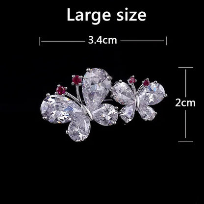 7 colors New Rhinestone Brooches for Women Butterfly Brooch Wedding Fashion Jewelry Gift Women Cute Zinc Crystal Butterfly Enamel Pin Accessories Arrow