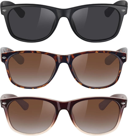 Classic Polarized Sunglasses for Women Men Trendy Retro Sun Glasses for Driving UV Protection (3 Pack)